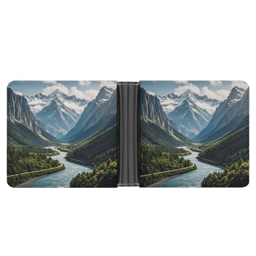 AQRJLPM Geldbörse mit Geldklammer aus Leder, Motiv: Berge und Flüsse AQRJLPM Geldbörse mit Geldklammer aus Leder, Motiv: Berge und Flüsse von AQRJLPM