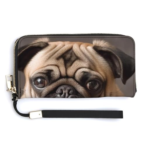 AQRJLPM Geldbörse mit Mops-Motiv, Leder, Reißverschluss, große Kapazität, Geldbörse mit Handgelenkband, weiß, 20 x 10,5 cm, Geldbörse, weiß, 20.0*10.5cm, Brieftasche AQRJLPM Geldbörse mit Mops-Motiv, Leder, Reißverschluss, große Kapazität, Geldbörse mit Handgelenkband, weiß, 20 x 10,5 cm, Geldbörse, weiß, 20.0*10.5cm, Brieftasche von AQRJLPM
