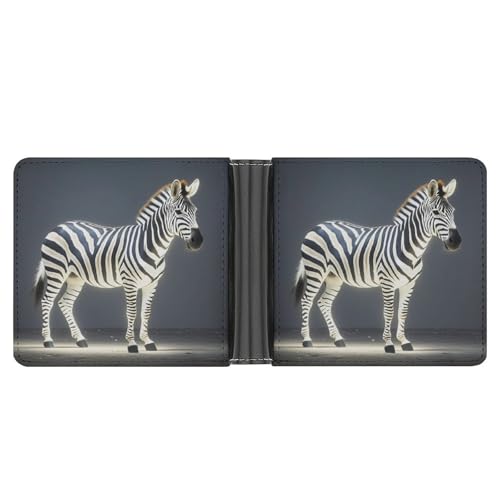 AQRJLPM Glowing Zebra Wallet with Money Clip Leather Bifold Wallet Slim Credit Card Holder Gift for Men von AQRJLPM