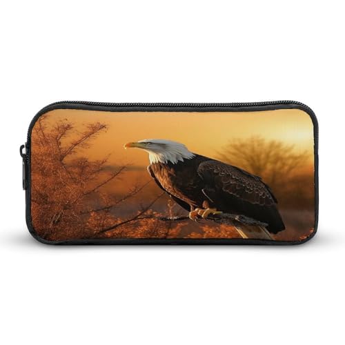 AQRJLPM Golden Sunset Weißkopfseeadler-Federmäppchen, großes Fassungsvermögen, einfache Markertasche, tragbar, ästhetischer Reißverschluss, Federmäppchen AQRJLPM Golden Sunset Weißkopfseeadler-Federmäppchen, großes Fassungsvermögen, einfache Markertasche, tragbar, ästhetischer Reißverschluss, Federmäppchen von AQRJLPM