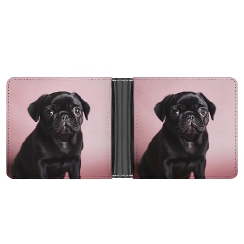 AQRJLPM Niedliche schwarze Mops-Geldbörse mit Geldklammer aus Leder, Bifold Wallet Slim Kreditkartenetui Geschenk für Männer AQRJLPM Niedliche schwarze Mops-Geldbörse mit Geldklammer aus Leder, Bifold Wallet Slim Kreditkartenetui Geschenk für Männer von AQRJLPM