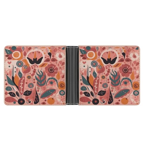 AQRJLPM Plant Elements Pattern Wallet with Money Clip Leather Bifold Wallet Slim Credit Card Holder Gift for Men von AQRJLPM