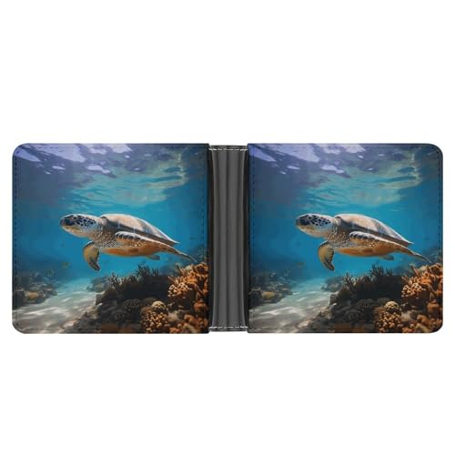 AQRJLPM Protect Marine Life Geldbörse mit Geldklammer Leder Bifold Wallet Slim Kreditkartenetui Geschenk für Männer von AQRJLPM