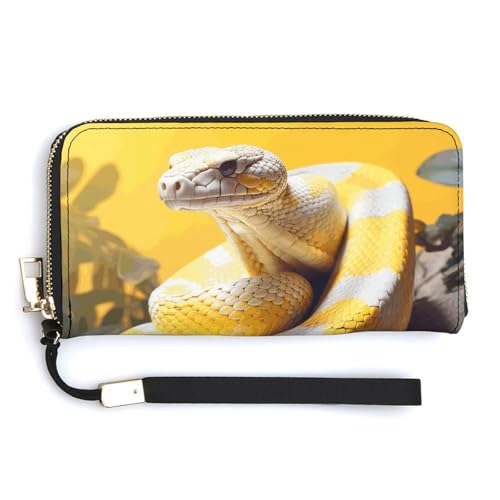 AQRJLPM Python-Geldbörse, Leder, Reißverschluss, großes Fassungsvermögen, mit Handgelenkriemen, Weiß, 20 x 10,5 cm, Gelb und Weiß, weiß, 20.0*10.5cm, Brieftasche AQRJLPM Python-Geldbörse, Leder, Reißverschluss, großes Fassungsvermögen, mit Handgelenkriemen, Weiß, 20 x 10,5 cm, Gelb und Weiß, weiß, 20.0*10.5cm, Brieftasche von AQRJLPM