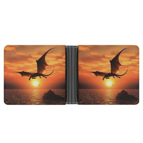 AQRJLPM Sea Sunset Flying Dragon Wallet with Money Clip Leather Bifold Wallet Slim Credit Card Holder Gift for Men AQRJLPM Sea Sunset Flying Dragon Wallet with Money Clip Leather Bifold Wallet Slim Credit Card Holder Gift for Men von AQRJLPM