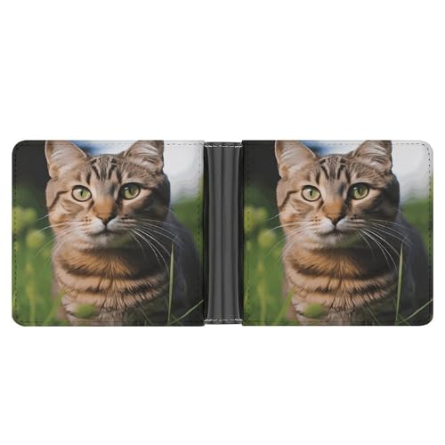 AQRJLPM Tabby Cat on The Grass Wallet with Money Clip Leather Bifold Wallet Slim Credit Card Holder Gift for Men AQRJLPM Tabby Cat on The Grass Wallet with Money Clip Leather Bifold Wallet Slim Credit Card Holder Gift for Men von AQRJLPM