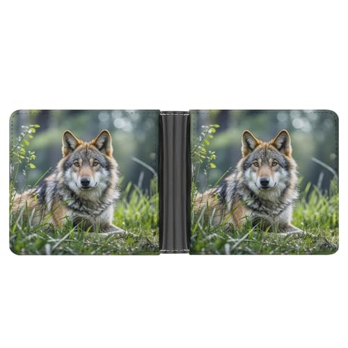 AQRJLPM Wolf On The Grass Wallet with Money Clip Leather Bifold Wallet Slim Credit Card Holder Gift for Men AQRJLPM Wolf On The Grass Wallet with Money Clip Leather Bifold Wallet Slim Credit Card Holder Gift for Men von AQRJLPM