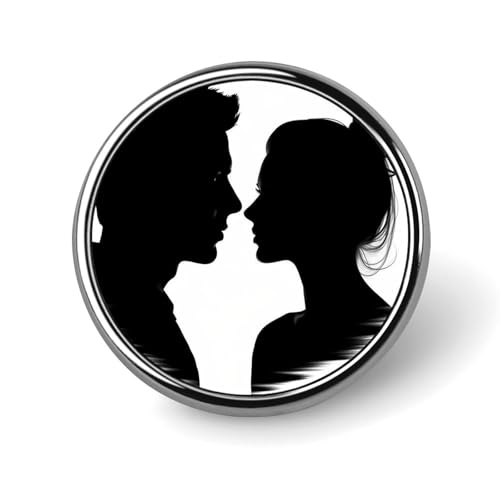 Runde Anstecknadel für Paare, Gesicht, Silhouette, aus Metall, passend für Kleidung, Taschen, Hüte, humorvoll, bedruckte Brosche, Abzeichen, Party-Dekorationen, Zubehör für Männer und Frauen Runde Anstecknadel für Paare, Gesicht, Silhouette, aus Metall, passend für Kleidung, Taschen, Hüte, humorvoll, bedruckte Brosche, Abzeichen, Party-Dekorationen, Zubehör für Männer und Frauen von AQRJLPM