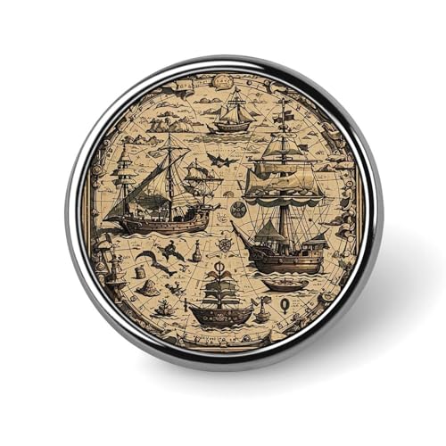 Runde Anstecknadel mit Schatzkarte, maritimer Pirat, personalisierbar, Metall, passend für Kleidung, Taschen, Hüte, humorvoll, bedruckte Brosche, Abzeichen, Party-Dekorationen, Zubehör für Männer und Runde Anstecknadel mit Schatzkarte, maritimer Pirat, personalisierbar, Metall, passend für Kleidung, Taschen, Hüte, humorvoll, bedruckte Brosche, Abzeichen, Party-Dekorationen, Zubehör für Männer und von AQRJLPM