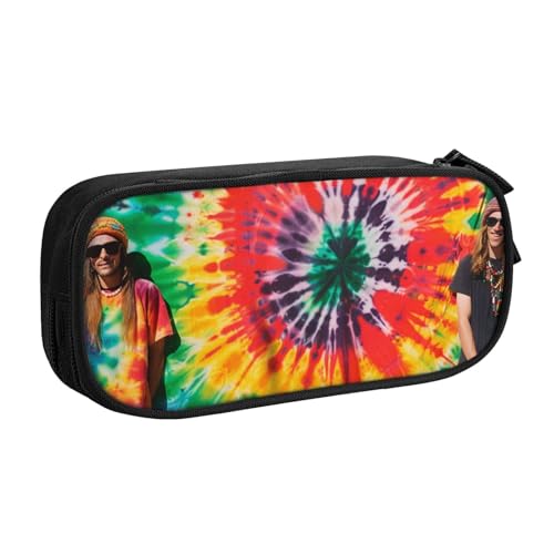 AQRJLPO Batik-Federmäppchen mit Hippie-Aufdruck, für Jungen und Mädchen, großes Fassungsvermögen, Büro, Schule, Studenten, Schreibwaren-Tasche, Stifthalter mit 2 Fächern, Schwarz, Schwarz AQRJLPO Batik-Federmäppchen mit Hippie-Aufdruck, für Jungen und Mädchen, großes Fassungsvermögen, Büro, Schule, Studenten, Schreibwaren-Tasche, Stifthalter mit 2 Fächern, Schwarz, Schwarz von AQRJLPO