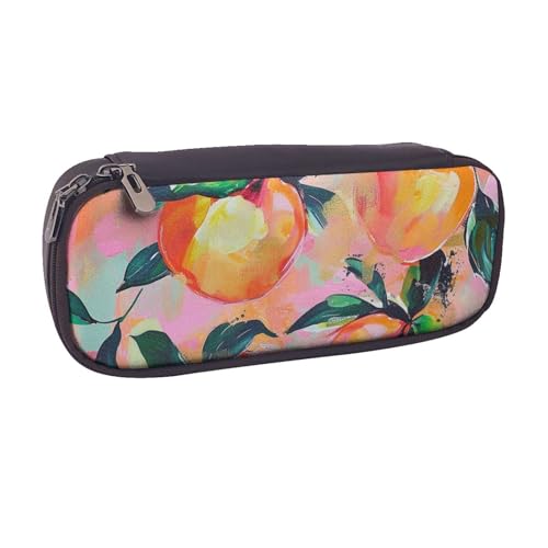 AQRJLPO Bunt_Pfirsichdrucke, Flip-Leder-Federmäppchen, niedliches Stifteetui, Federmäppchen, Reise-Make-up-Tasche, Schreibwaren, Geschenk für Studenten, Mädchen, Jungen, Frauen, Schwarz AQRJLPO Bunt_Pfirsichdrucke, Flip-Leder-Federmäppchen, niedliches Stifteetui, Federmäppchen, Reise-Make-up-Tasche, Schreibwaren, Geschenk für Studenten, Mädchen, Jungen, Frauen, Schwarz von AQRJLPO