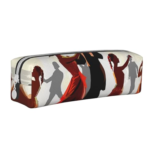 AQRJLPO Federmäppchen, bedruckt, Leder, einfaches Federmäppchen, niedliches Federmäppchen, Stifteetui, Schule, Schreibwaren, Organizer, Make-up-Tasche für Jungen, Mädchen, Studenten, weiß von AQRJLPO