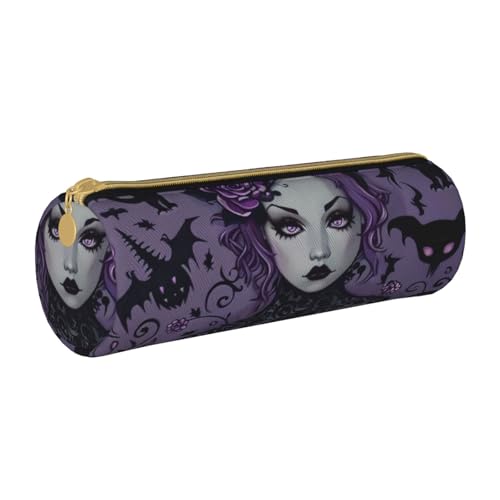 AQRJLPO Federmäppchen, rund, mit Gothic-Motiv, niedliches Leder-Federmäppchen, Stifteetui, Schule, Schreibwaren, Organizer, Make-up-Tasche für Jungen, Mädchen, Studenten, weiß, Einheitsgröße AQRJLPO Federmäppchen, rund, mit Gothic-Motiv, niedliches Leder-Federmäppchen, Stifteetui, Schule, Schreibwaren, Organizer, Make-up-Tasche für Jungen, Mädchen, Studenten, weiß, Einheitsgröße von AQRJLPO