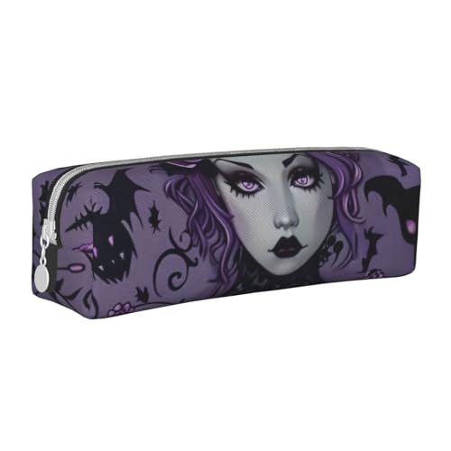 AQRJLPO Federmäppchen aus Leder, Motiv: Gothic, gruselig, bedruckt, einfaches Federmäppchen, niedliches Federmäppchen, Stifteetui, Schule, Schreibwaren, Organizer, Make-up-Tasche für Jungen, Mädchen von AQRJLPO