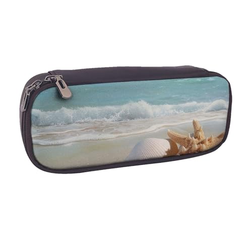 AQRJLPO Federmäppchen aus Leder, Motiv: Muscheln, Stranddruck, niedliches Stifteetui, Reise-Make-up-Tasche, Schreibwaren-Geschenk für Studenten, Mädchen, Jungen, Frauen, Schwarz , Einheitsgröße AQRJLPO Federmäppchen aus Leder, Motiv: Muscheln, Stranddruck, niedliches Stifteetui, Reise-Make-up-Tasche, Schreibwaren-Geschenk für Studenten, Mädchen, Jungen, Frauen, Schwarz , Einheitsgröße von AQRJLPO