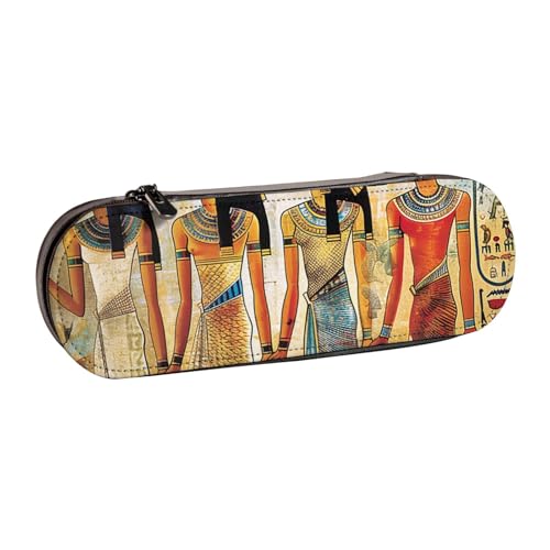 AQRJLPO Federmäppchen aus Leder mit Aufdruck "Women in Ancient Egypt", multifunktional, Reise-Kosmetiktasche, Reißverschluss, Schreibtisch-Aufbewahrungsbox, kompaktes Geschenk für Schule, Büro, Reisen von AQRJLPO