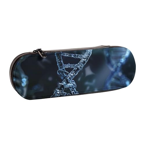 AQRJLPO Federmäppchen aus Leder mit DNA-Kette, Fotodruck, vielseitig verwendbar, Reise-Kosmetiktasche, Reißverschluss, Schreibtisch-Aufbewahrungsbox, kompaktes Geschenk für Schule, Büro, Reisen von AQRJLPO