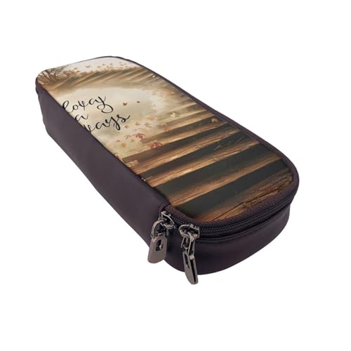 AQRJLPO Federmäppchen aus Leder mit inspirierenden Zitaten und Kosmetik-Organizer-Tasche mit Reißverschluss, wasserdicht, für Schulbedarf, Reise-Make-up-Tasche, Schreibwaren-Geschenk für Studenten von AQRJLPO