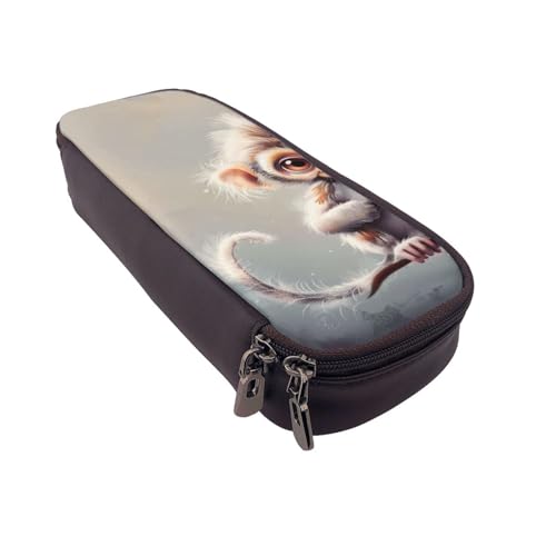 AQRJLPO Federmäppchen aus Leder mit niedlichem Affen-Kunstdruck, Kosmetik-Organizer-Tasche mit Reißverschluss, wasserdicht, Schulbedarf, Reise-Make-up-Tasche, Schreibwaren-Geschenk für Studenten AQRJLPO Federmäppchen aus Leder mit niedlichem Affen-Kunstdruck, Kosmetik-Organizer-Tasche mit Reißverschluss, wasserdicht, Schulbedarf, Reise-Make-up-Tasche, Schreibwaren-Geschenk für Studenten von AQRJLPO