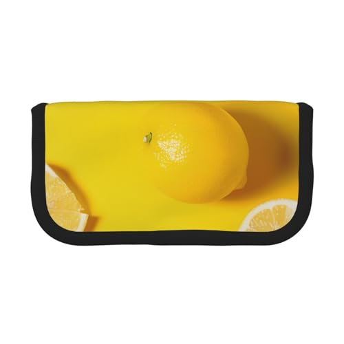 AQRJLPO Federmäppchen aus Segeltuch für Jungen, Mädchen, Damen, Kosmetik- und Schreibwaren-Organizer, Reißverschluss, Schreibtisch-Aufbewahrungstasche für Schule, Büro und Reisen, Schwarz / goldfarben von AQRJLPO