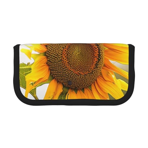 AQRJLPO Federmäppchen aus Segeltuch mit Hasen-Rosetten-Druck, für Jungen, Mädchen, Frauen, Kosmetik- und Schreibwaren-Organizer, Reißverschluss, Schreibtisch-Aufbewahrungstasche für Schule, Büro und von AQRJLPO