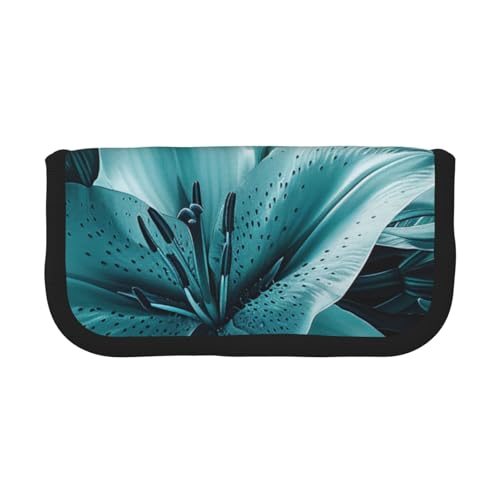 AQRJLPO Federmäppchen aus Segeltuch mit Lotusblumen-Druck, für Jungen, Mädchen, Damen, Kosmetik- und Schreibwaren-Organizer, Reißverschluss, Schreibtisch-Aufbewahrungstasche für Schule, Büro und von AQRJLPO