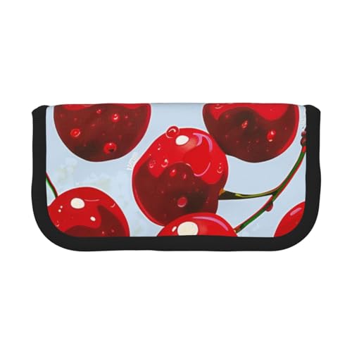 AQRJLPO Federmäppchen aus Segeltuch mit Schaf-Druck, für Jungen, Mädchen, Damen, Kosmetik- und Schreibwaren-Organizer, Reißverschluss, Schreibtisch-Aufbewahrungstasche für Schule, Büro und Reisen, Rot von AQRJLPO