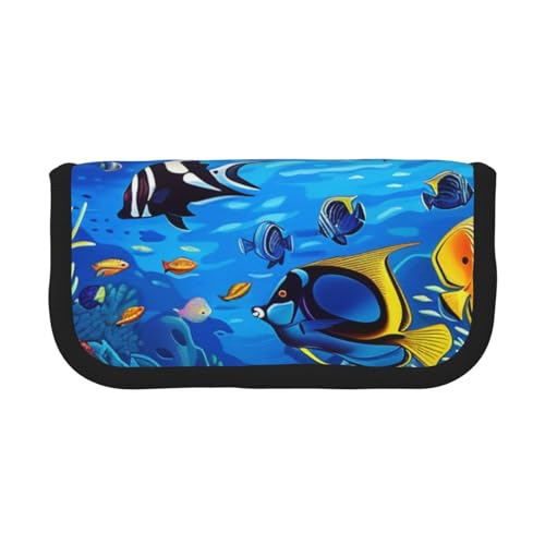 AQRJLPO Federmäppchen aus Segeltuch mit Schmetterlings-Aufdruck, für Jungen, Mädchen, Damen, Kosmetik- und Schreibwaren-Organizer, Reißverschluss, Schreibtisch-Aufbewahrungstasche für Schule, Büro und von AQRJLPO