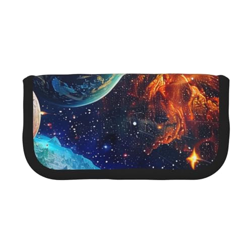 AQRJLPO Federmäppchen aus Segeltuch mit Sonnenuntergangs-Motiv, für Jungen, Mädchen, Damen, Kosmetik- und Schreibwaren-Organizer, Reißverschluss, Schreibtisch-Aufbewahrungstasche für Schule, Büro und von AQRJLPO