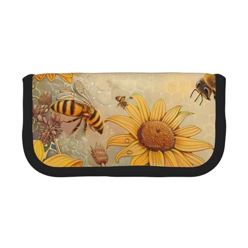 AQRJLPO Federmäppchen aus Segeltuch mit Weihnachtsmann-Motiv, für Jungen, Mädchen, Frauen, Kosmetik- und Schreibwaren-Organizer, Reißverschluss, Schreibtisch-Aufbewahrungstasche für Schule, Büro und von AQRJLPO