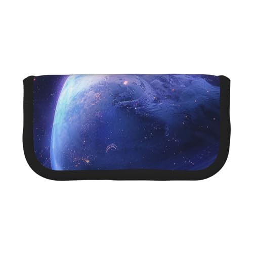 AQRJLPO Federmäppchen aus Segeltuch mit Weihnachtsmann-Motiv, für Jungen, Mädchen, Frauen, Kosmetik- und Schreibwaren-Organizer, Reißverschluss, Schreibtisch-Aufbewahrungstasche für Schule, Büro und von AQRJLPO