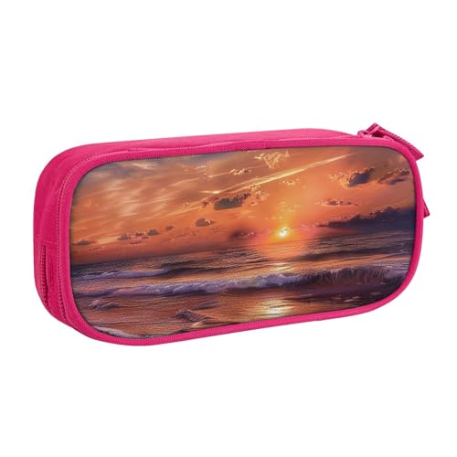 AQRJLPO Federmäppchen für Jungen und Mädchen, großes Fassungsvermögen, Büro, Schule, Studenten, Schreibwaren-Tasche, Stifthalter mit 2 Fächern, Schwarz, rose, Einheitsgröße, Schulranzen von AQRJLPO