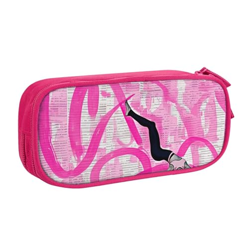 AQRJLPO Federmäppchen für Jungen und Mädchen, großes Fassungsvermögen, für Büro, Schule, Studenten, Schreibwaren-Tasche, Stifthalter mit 2 Fächern, Schwarz, rose, Einheitsgröße, Schulranzen von AQRJLPO