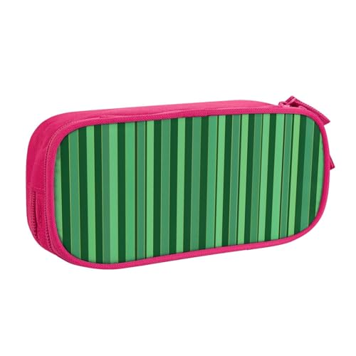 AQRJLPO Federmäppchen für Jungen und Mädchen, klassisch, gestreift, großes Fassungsvermögen, Büro, Schule, Studenten, Schreibwaren-Tasche, Stifthalter mit 2 Fächern, Schwarz, rose, Einheitsgröße von AQRJLPO