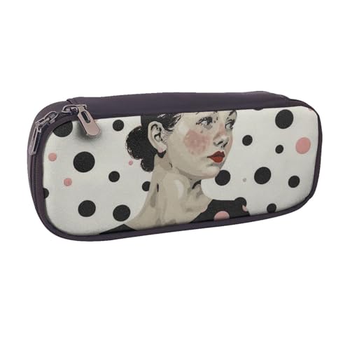 AQRJLPO Federmäppchen mit Punktemuster, Leder, niedliches Federmäppchen, Federmäppchen, Reise-Make-up-Tasche, Schreibwaren, Geschenk für Studenten, Mädchen, Jungen, Frauen, Schwarz , Einheitsgröße AQRJLPO Federmäppchen mit Punktemuster, Leder, niedliches Federmäppchen, Federmäppchen, Reise-Make-up-Tasche, Schreibwaren, Geschenk für Studenten, Mädchen, Jungen, Frauen, Schwarz , Einheitsgröße von AQRJLPO