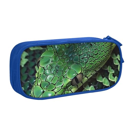 AQRJLPO Federmäppchen mit Schlangenhaut-Kunstdruck, für Jungen und Mädchen, großes Fassungsvermögen, Büro, Schule, Studenten, Schreibwaren-Tasche, Stifthalter mit 2 Fächern, Schwarz, blau AQRJLPO Federmäppchen mit Schlangenhaut-Kunstdruck, für Jungen und Mädchen, großes Fassungsvermögen, Büro, Schule, Studenten, Schreibwaren-Tasche, Stifthalter mit 2 Fächern, Schwarz, blau von AQRJLPO