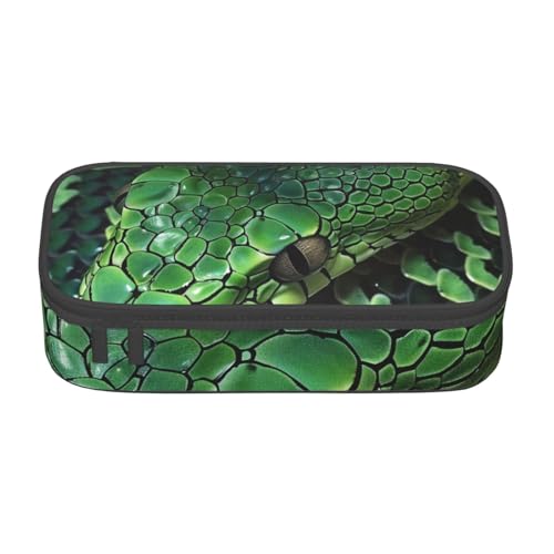 AQRJLPO Federmäppchen mit Schlangenhaut-Kunstdruck, niedliches Federmäppchen, großes Fassungsvermögen, Federmäppchen, Reise-Make-up-Tasche für Studenten, Mädchen, Jungen, Frauen, Schwarz AQRJLPO Federmäppchen mit Schlangenhaut-Kunstdruck, niedliches Federmäppchen, großes Fassungsvermögen, Federmäppchen, Reise-Make-up-Tasche für Studenten, Mädchen, Jungen, Frauen, Schwarz von AQRJLPO