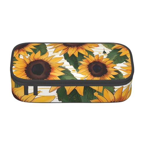 AQRJLPO Federmäppchen mit Sonnenblumenmuster, niedliches Federmäppchen, großes Fassungsvermögen, Federmäppchen, Reise-Make-up-Tasche für Studenten, Mädchen, Jungen, Frauen, Schwarz , Einheitsgröße AQRJLPO Federmäppchen mit Sonnenblumenmuster, niedliches Federmäppchen, großes Fassungsvermögen, Federmäppchen, Reise-Make-up-Tasche für Studenten, Mädchen, Jungen, Frauen, Schwarz , Einheitsgröße von AQRJLPO