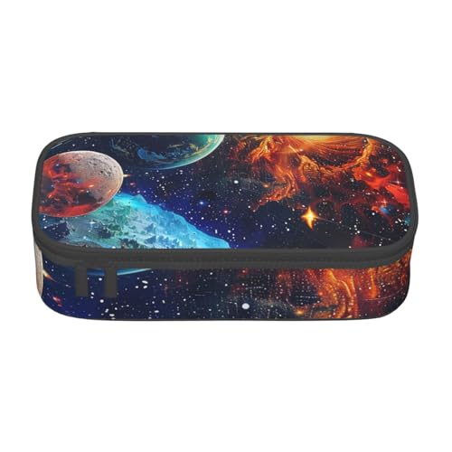 AQRJLPO Federmäppchen mit Weltraumplaneten-Druck, niedliches Stifteetui, großes Fassungsvermögen, Federmäppchen, Reise-Make-up-Tasche für Studenten, Mädchen, Jungen, Frauen, Schwarz , Einheitsgröße AQRJLPO Federmäppchen mit Weltraumplaneten-Druck, niedliches Stifteetui, großes Fassungsvermögen, Federmäppchen, Reise-Make-up-Tasche für Studenten, Mädchen, Jungen, Frauen, Schwarz , Einheitsgröße von AQRJLPO