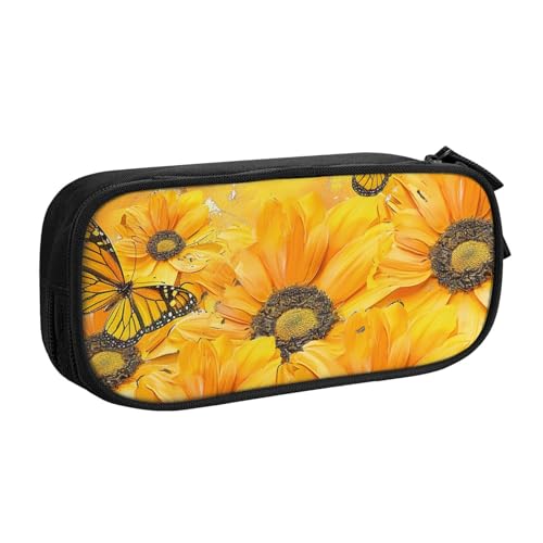AQRJLPO Federmäppchen mit gelben Blumen und Schmetterlingen, für Jungen und Mädchen, großes Fassungsvermögen, Büro, Schule, Studenten, Schreibwaren-Tasche, Stifthalter mit 2 Fächern, Schwarz, Schwarz AQRJLPO Federmäppchen mit gelben Blumen und Schmetterlingen, für Jungen und Mädchen, großes Fassungsvermögen, Büro, Schule, Studenten, Schreibwaren-Tasche, Stifthalter mit 2 Fächern, Schwarz, Schwarz von AQRJLPO