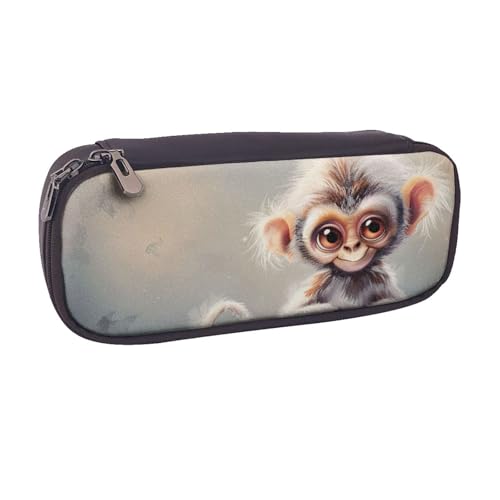 AQRJLPO Federmäppchen mit niedlichem Affen-Kunstdruck, Leder-Federmäppchen, niedliches Stifteetui, Reise-Make-up-Tasche, Schreibwaren-Geschenk für Studenten, Mädchen, Jungen, Frauen, Schwarz AQRJLPO Federmäppchen mit niedlichem Affen-Kunstdruck, Leder-Federmäppchen, niedliches Stifteetui, Reise-Make-up-Tasche, Schreibwaren-Geschenk für Studenten, Mädchen, Jungen, Frauen, Schwarz von AQRJLPO