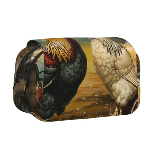 AQRJLPO Federmäppchen mit niedlichem Affen-Kunstdruck, doppellagig, Flip-Bleistifttasche, Stift-Organizer, Make-up-Tasche für Schule, Reisen und Arbeit, Huhn und Hahn., Einheitsgröße, Schulranzen AQRJLPO Federmäppchen mit niedlichem Affen-Kunstdruck, doppellagig, Flip-Bleistifttasche, Stift-Organizer, Make-up-Tasche für Schule, Reisen und Arbeit, Huhn und Hahn., Einheitsgröße, Schulranzen von AQRJLPO