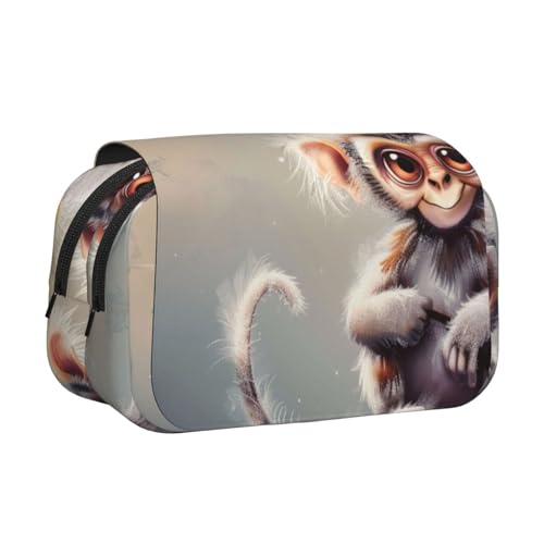 AQRJLPO Federmäppchen mit niedlichem Affen-Kunstdruck, doppellagig, Flip-Bleistifttasche, Stift-Organizer, Make-up-Tasche für Schule, Reisen und Arbeit, Niedliche Affenkunst, Einheitsgröße AQRJLPO Federmäppchen mit niedlichem Affen-Kunstdruck, doppellagig, Flip-Bleistifttasche, Stift-Organizer, Make-up-Tasche für Schule, Reisen und Arbeit, Niedliche Affenkunst, Einheitsgröße von AQRJLPO