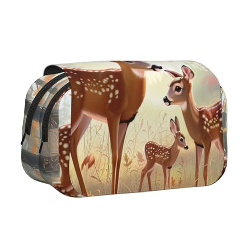 AQRJLPO Federmäppchen mit niedlichem Affen-Kunstdruck, doppellagig, Flip-Bleistifttasche, Stift-Organizer, Make-up-Tasche für Schule, Reisen und Arbeit, Niedliche Hirsche, Einheitsgröße, Schulranzen AQRJLPO Federmäppchen mit niedlichem Affen-Kunstdruck, doppellagig, Flip-Bleistifttasche, Stift-Organizer, Make-up-Tasche für Schule, Reisen und Arbeit, Niedliche Hirsche, Einheitsgröße, Schulranzen von AQRJLPO