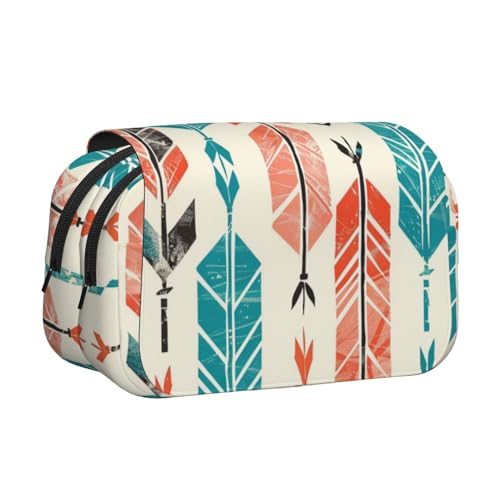 AQRJLPO Federmäppchen mit niedlichem Affen-Kunstdruck, doppellagig, Flip-Bleistifttasche, Stift-Organizer, Make-up-Tasche für Schule, Reisen und Arbeit, Pfeile aus Korallen und Blaugrün, Einheitsgröße AQRJLPO Federmäppchen mit niedlichem Affen-Kunstdruck, doppellagig, Flip-Bleistifttasche, Stift-Organizer, Make-up-Tasche für Schule, Reisen und Arbeit, Pfeile aus Korallen und Blaugrün, Einheitsgröße von AQRJLPO