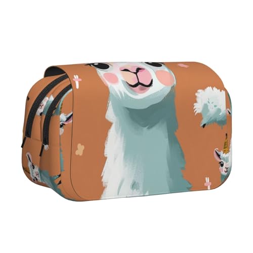 AQRJLPO Federmäppchen mit niedlichem Affen-Kunstdruck, doppellagig, Flip-Bleistifttasche, Stift-Organizer, Make-up-Tasche für Schule, Reisen und Arbeit, Süße Llama, Einheitsgröße, Schulranzen AQRJLPO Federmäppchen mit niedlichem Affen-Kunstdruck, doppellagig, Flip-Bleistifttasche, Stift-Organizer, Make-up-Tasche für Schule, Reisen und Arbeit, Süße Llama, Einheitsgröße, Schulranzen von AQRJLPO