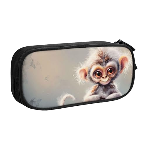AQRJLPO Federmäppchen mit niedlichem Affen-Kunstdruck für Jungen und Mädchen, großes Fassungsvermögen, Büro, Schule, Studenten, Schreibwaren-Tasche, Stifthalter mit 2 Fächern, Schwarz, Schwarz AQRJLPO Federmäppchen mit niedlichem Affen-Kunstdruck für Jungen und Mädchen, großes Fassungsvermögen, Büro, Schule, Studenten, Schreibwaren-Tasche, Stifthalter mit 2 Fächern, Schwarz, Schwarz von AQRJLPO