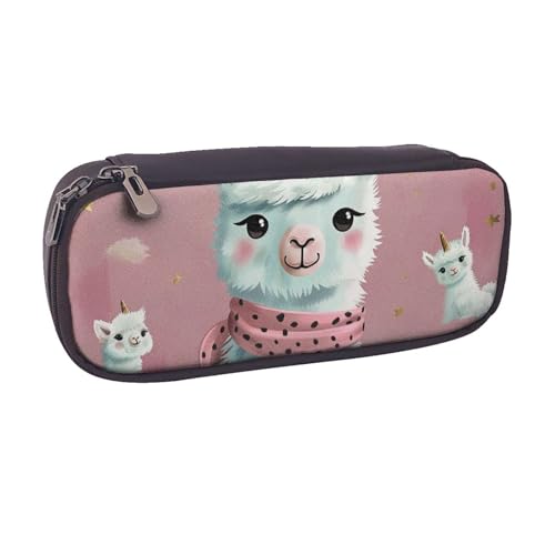 AQRJLPO Federmäppchen mit niedlichem Lama-Aufdruck, Leder-Federmäppchen, niedliches Stifteetui, Reise-Make-up-Tasche, Schreibwaren-Geschenk für Studenten, Mädchen, Jungen, Frauen, Schwarz AQRJLPO Federmäppchen mit niedlichem Lama-Aufdruck, Leder-Federmäppchen, niedliches Stifteetui, Reise-Make-up-Tasche, Schreibwaren-Geschenk für Studenten, Mädchen, Jungen, Frauen, Schwarz von AQRJLPO