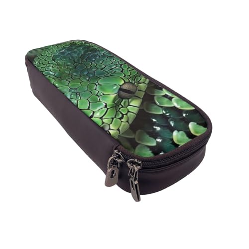 AQRJLPO Federmäppchen und Kosmetik-Organizer-Tasche mit Schlangenhaut-Kunstdruck, Leder, mit Reißverschluss, wasserdicht, für Schule, Reisen, Make-up-Tasche, Schreibwaren-Geschenk für Studenten AQRJLPO Federmäppchen und Kosmetik-Organizer-Tasche mit Schlangenhaut-Kunstdruck, Leder, mit Reißverschluss, wasserdicht, für Schule, Reisen, Make-up-Tasche, Schreibwaren-Geschenk für Studenten von AQRJLPO