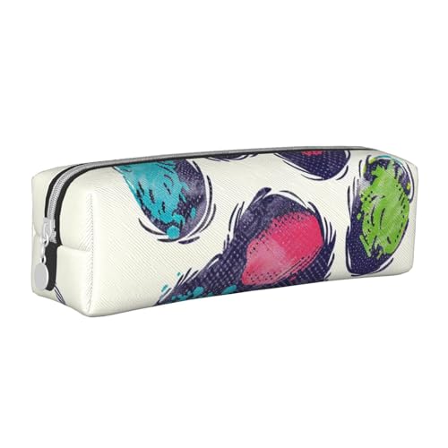 AQRJLPO Niedliches buntes Federmäppchen aus Leder mit Hundepfoten-Aufdruck, niedliches Federmäppchen, Federmäppchen, Schulbedarf, Organizer, Make-up-Tasche für Jungen, Mädchen, Studenten, weiß von AQRJLPO